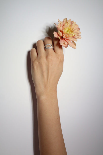 Chain Link Pavé Ring