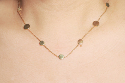 Gold Disc Chain Necklace