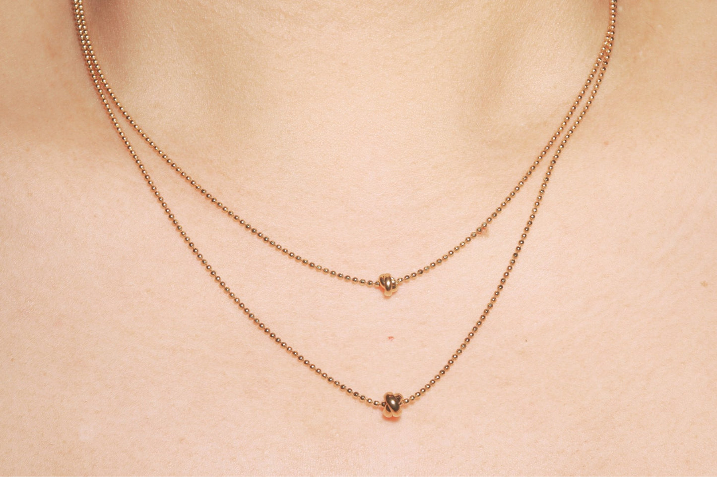Love Knot Multi Chain Bead Necklace