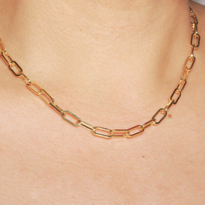 Gold Paper Clip Chain - 5mm