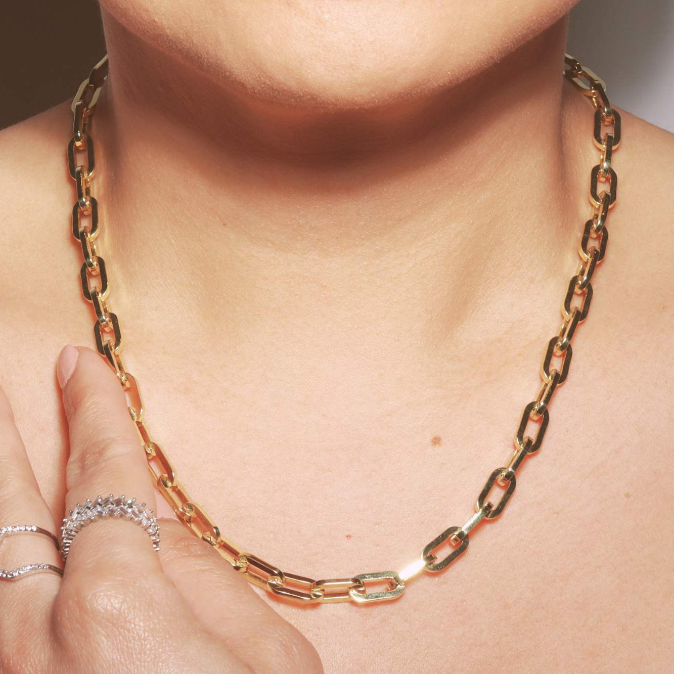 Gold Paper Clip Chain - 5mm