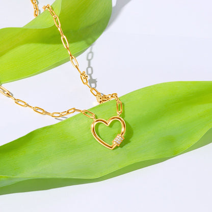 Paper Clip Heart Necklace