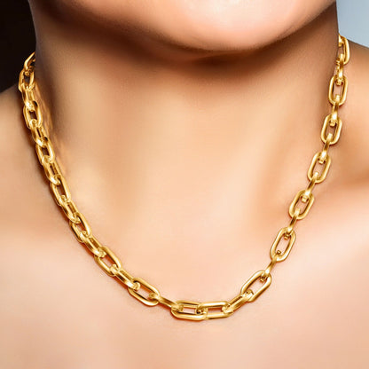 Gold Paper Clip Chain - 6mm