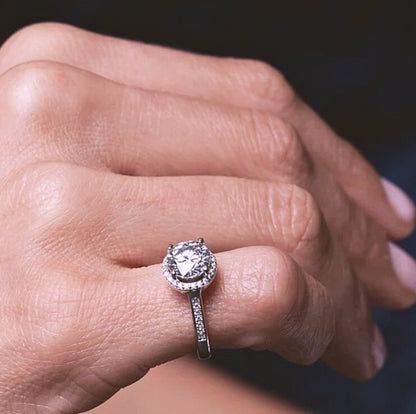 2 Carat Moissanite Round Brilliant Engagement Ring