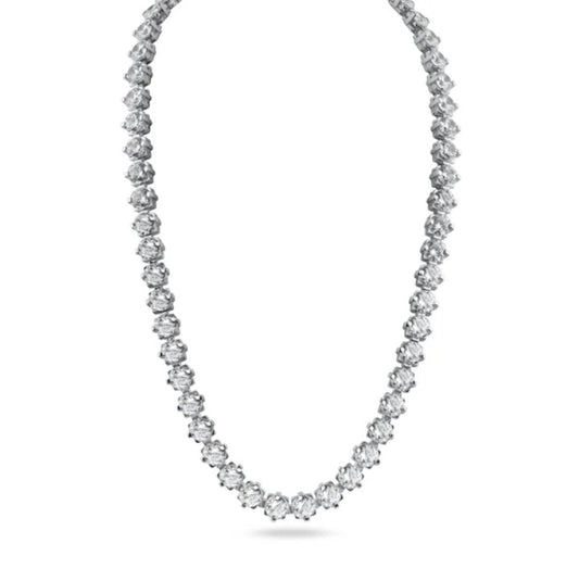 Radiant Round Cut Tennis Necklace