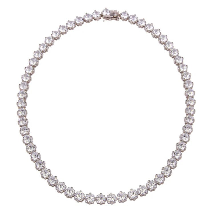 Radiant Round Cut Tennis Necklace