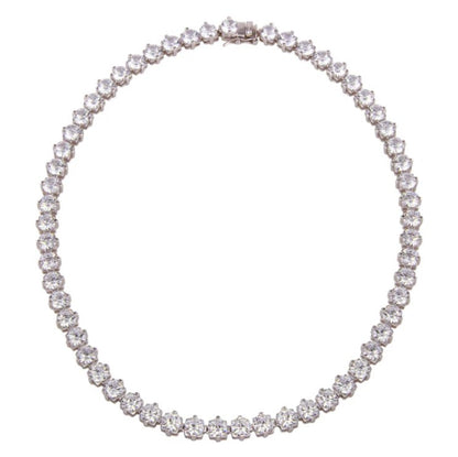Radiant Round Cut Tennis Necklace