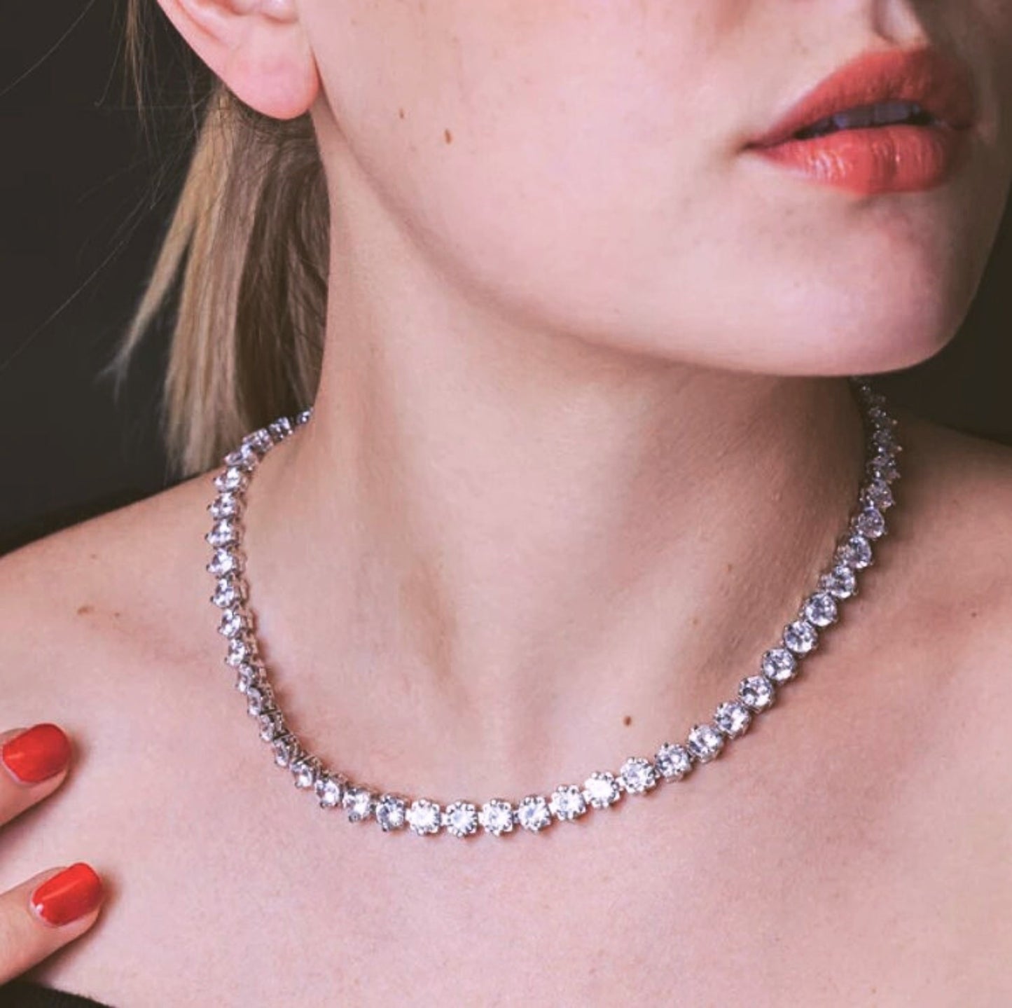 Radiant Round Cut Tennis Necklace