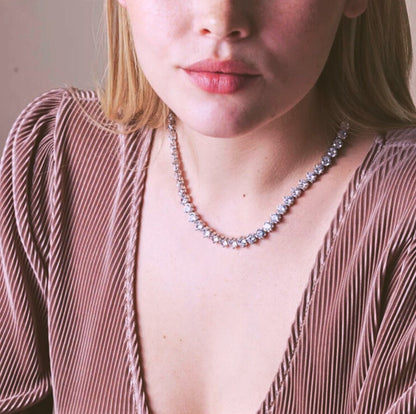 Radiant Round Cut Tennis Necklace