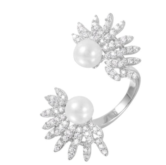 Starburst Pearl Open Ring