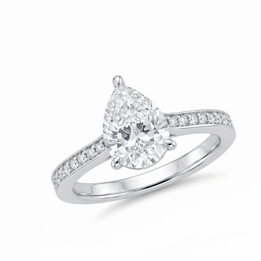 Moissanite Pear Engagement Ring