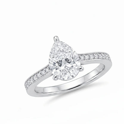 Moissanite Pear Engagement Ring
