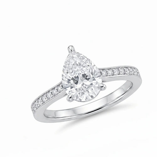 Moissanite Pear Engagement Ring