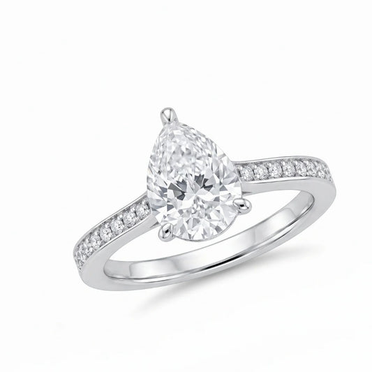 Moissanite Pear Engagement Ring