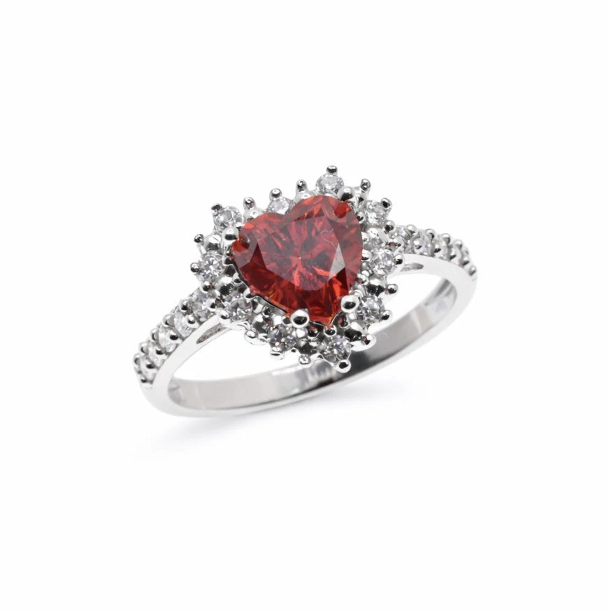 Ruby Red Heart Ring