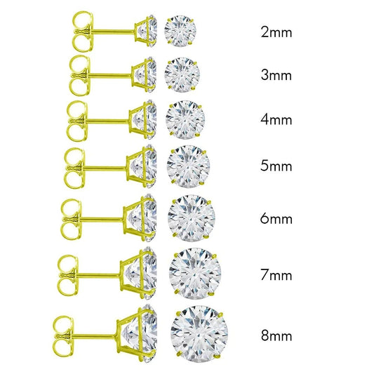 14K Gold Diamond Solitaire Studs