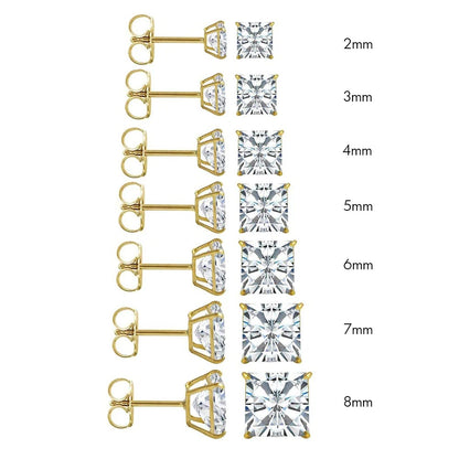 14K Gold Princess Cut Diamonds