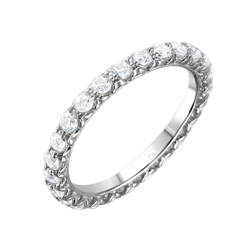 Infinity Stackable Thin Ring – Lilies and Crown
