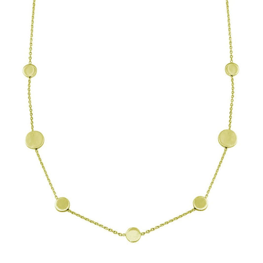 Gold Disc Chain Necklace