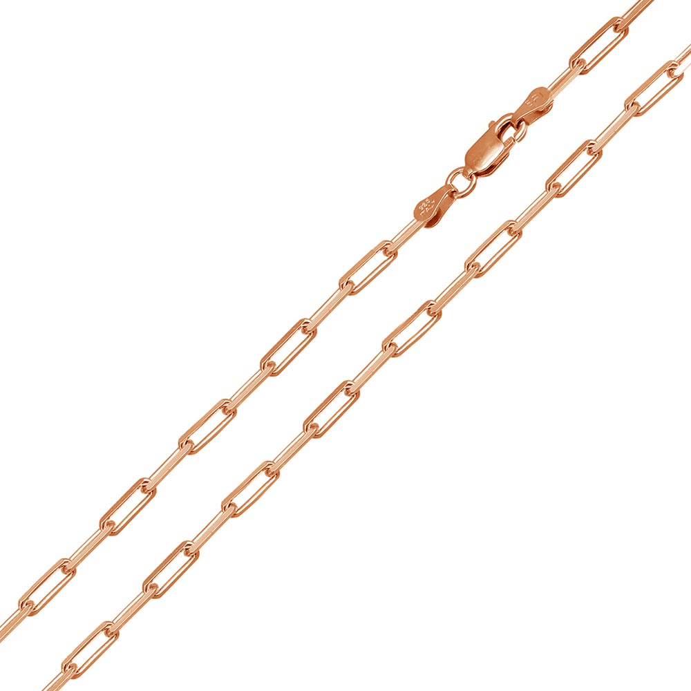 Rose Gold Paperclip Chain Necklace - 2.8mm