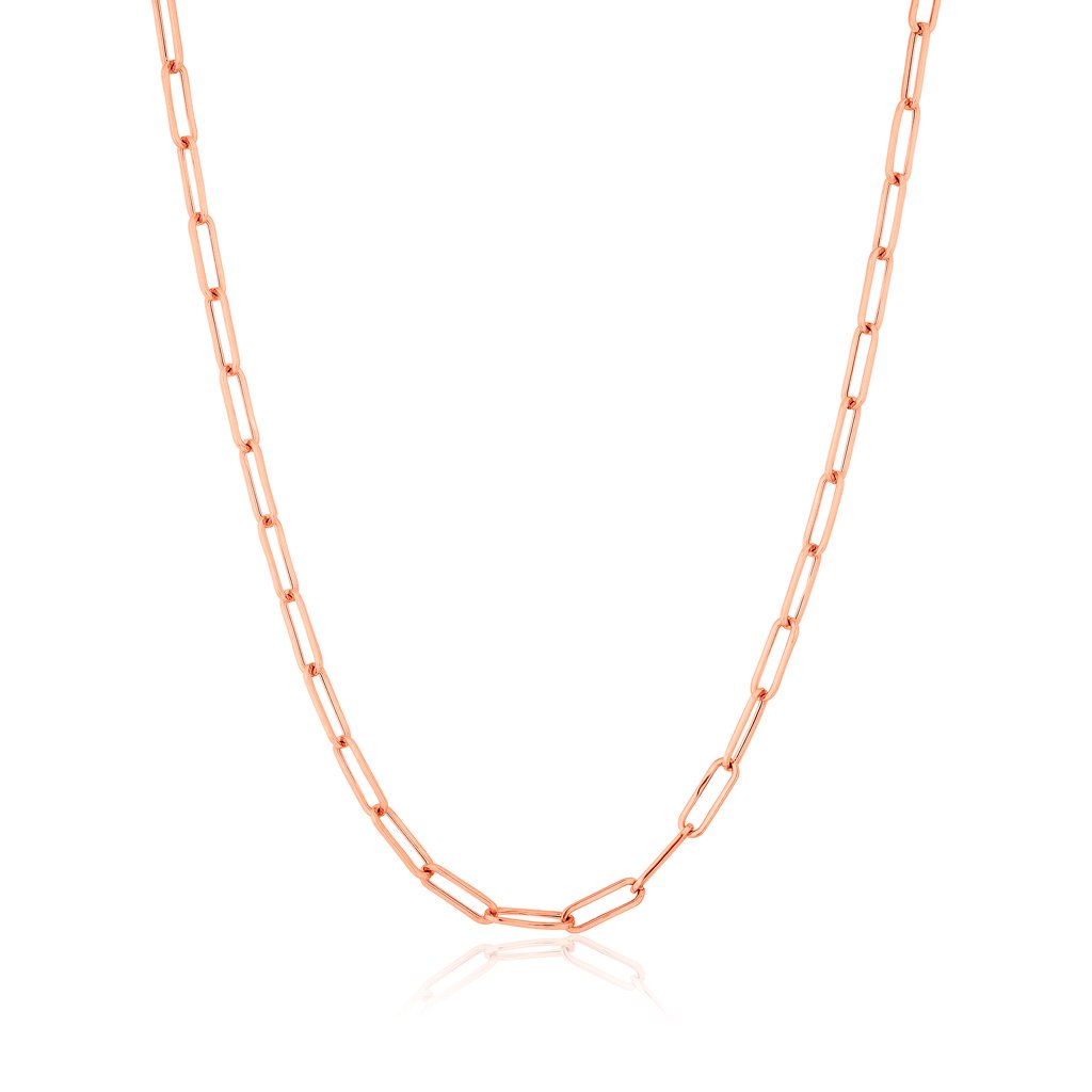 Rose Gold Paperclip Chain Necklace - 2.8mm