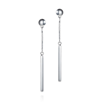 Minimalist Bar Necklace Lariat & Earrings