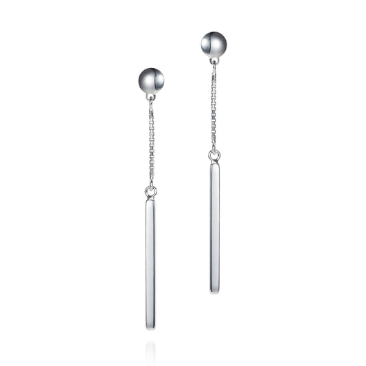 Minimalist Bar Necklace Lariat & Earrings