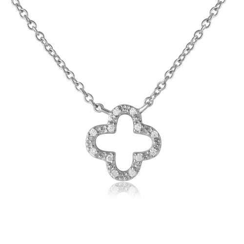 The Flower Clover Pavé Necklace