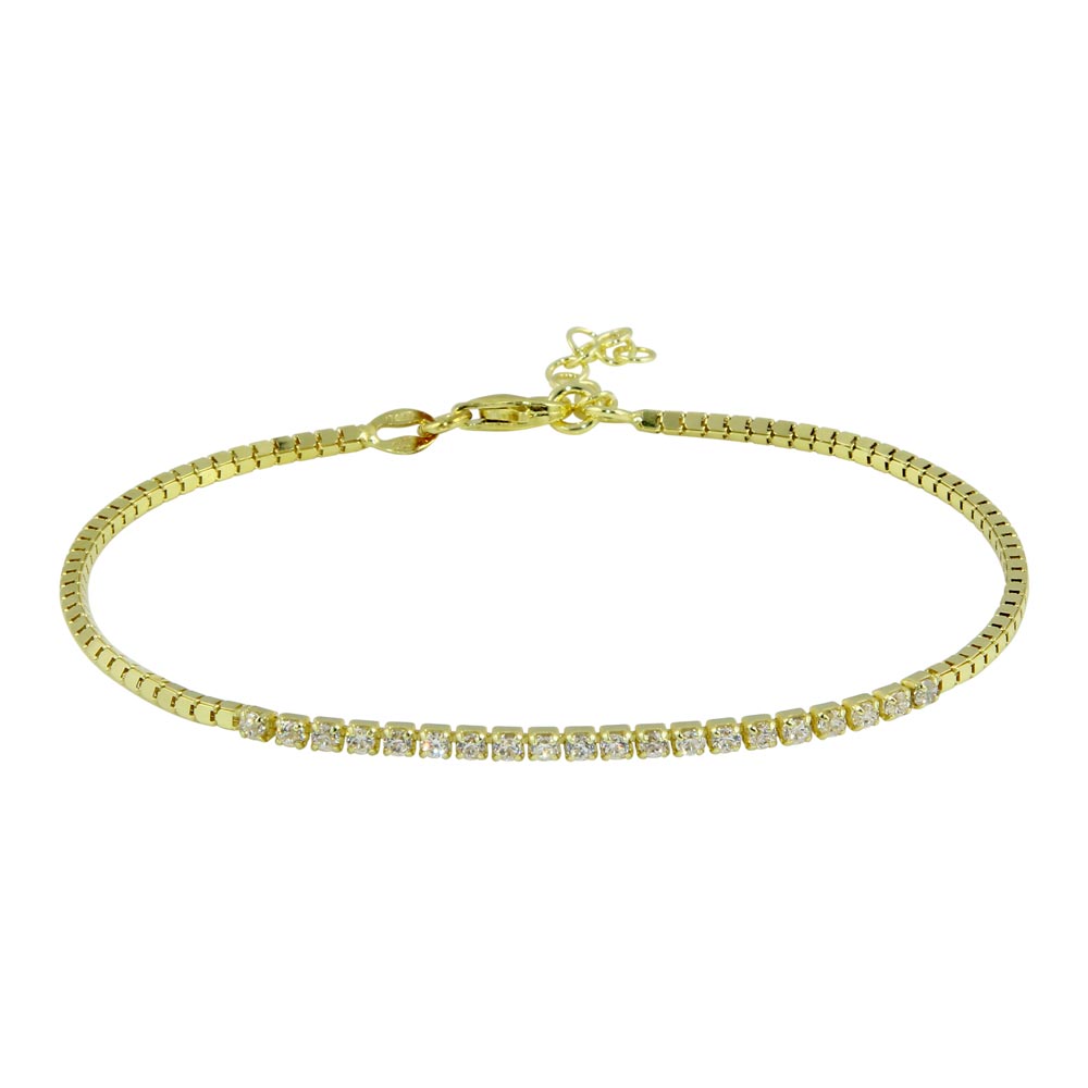 Radiant Tennis Bracelet in Box Chain