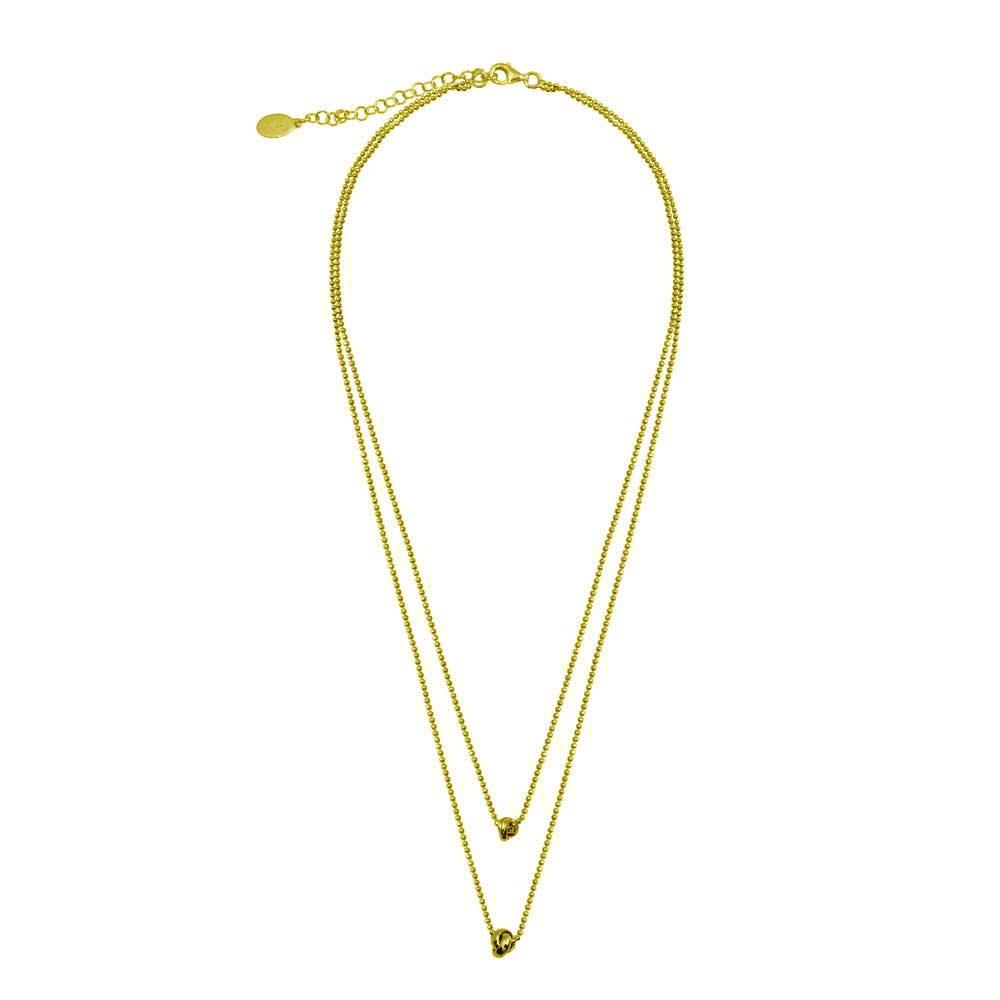 Love Knot Multi Chain Bead Necklace