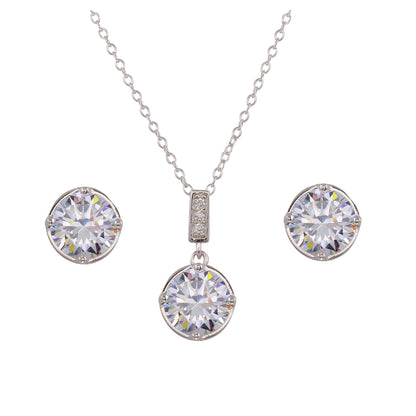 Bezel Belle Solitaire Necklace & Earrings