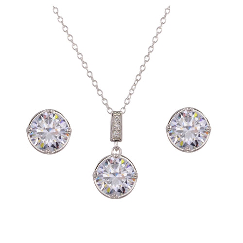 Bezel Belle Solitaire Necklace & Earrings