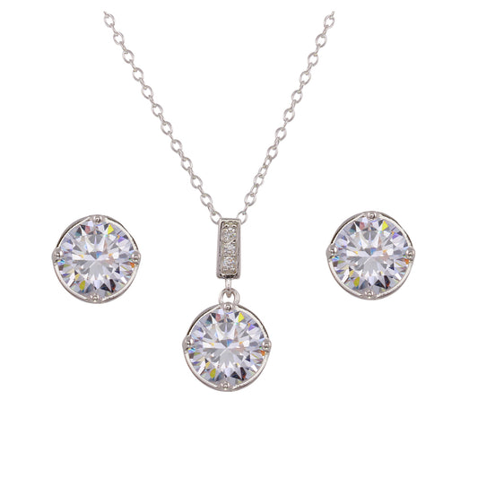 Bezel Belle Solitaire Necklace & Earrings
