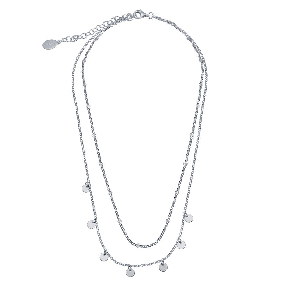 The Circle Disc Charm Multi Chain Necklace