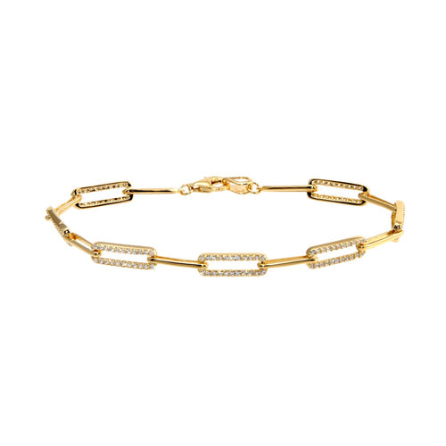 Paper Clip Rectangle Chain Bracelet