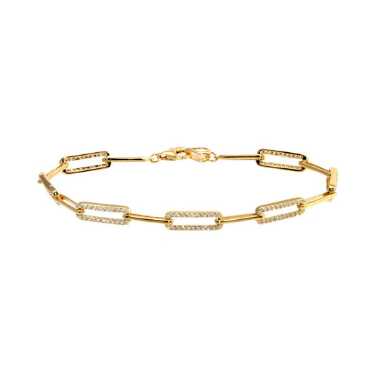 Paper Clip Rectangle Chain Bracelet