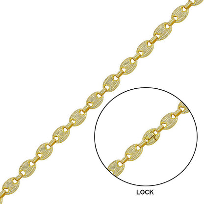 Encrusted Mariner Oval Link Chain - 8mm