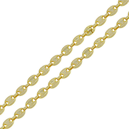 Encrusted Mariner Oval Link Chain - 8mm