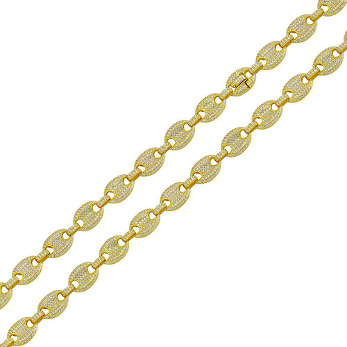 Encrusted Mariner Oval Link Chain Unisex - 8mm
