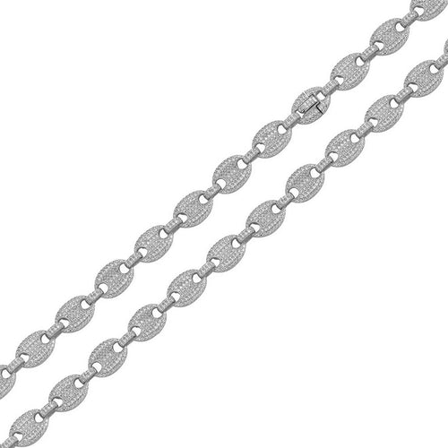 Encrusted Mariner Oval Link Chain - 8mm