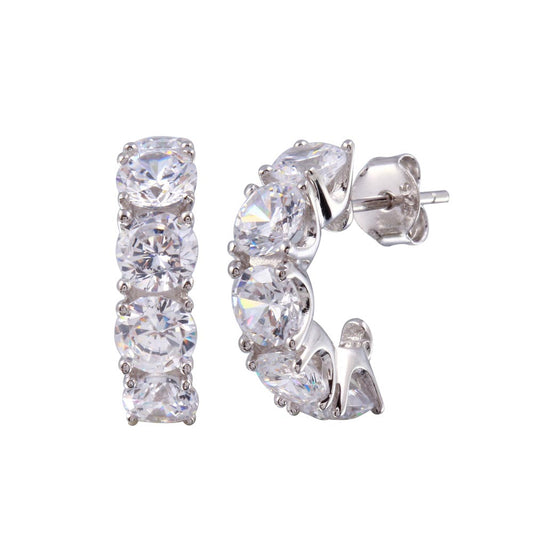 Classic Huggie Half Eternity Earrings